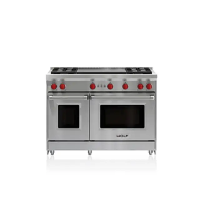 48" Gas Range, 4 Burner, Double Griddle, Lp
