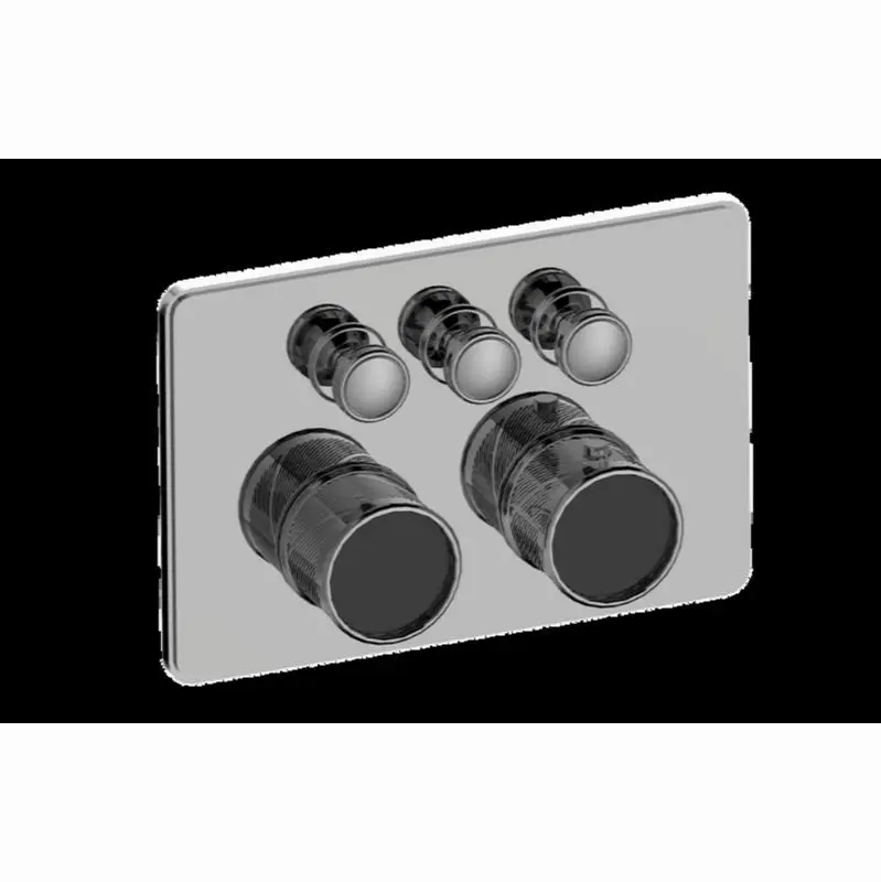 Traditional 3-Button Oblique Knurl Compact Trim