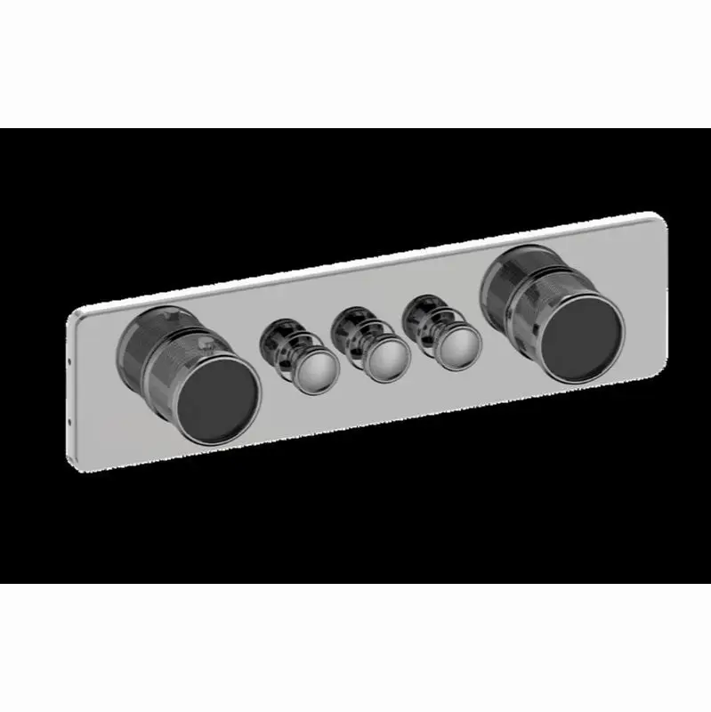 Traditional 3-Button Split Knob Diamond Knurl Horizontal Trim