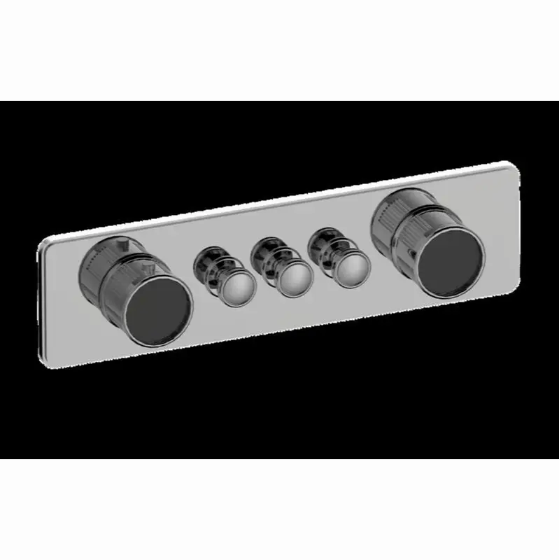 Traditional 3-Button Split Knob Fluted Knurl Horizontal Trim