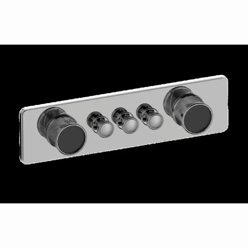 Traditional 3-Button Split Knob Oblique Knurl Horizontal Trim