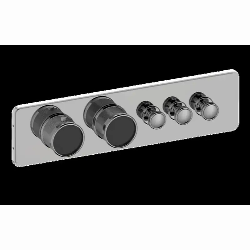 Traditional 3-Button Paired Knob Diamond Knurl Horizontal Trim