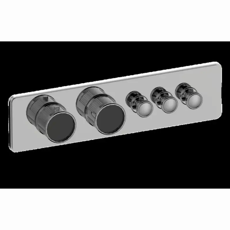 Traditional 3-Button Paired Knob Fluted Knurl Horizontal Trim