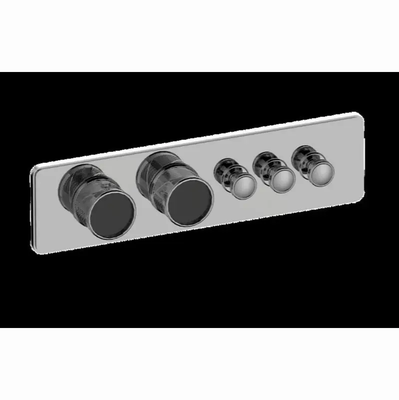 Traditional 3-Button Paired Knob Oblique Knurl Horizontal Trim