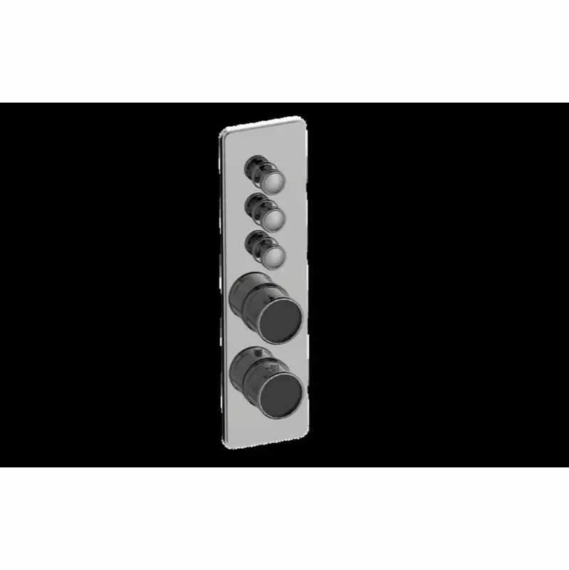 Traditional 3-Button Paired Knob Fluted Knurl Vertical Trim