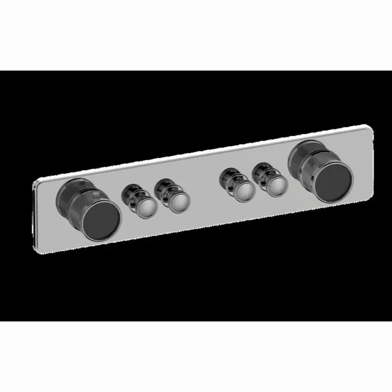Traditional 4-Button Split Knob Diamond Knurl Horizontal Trim