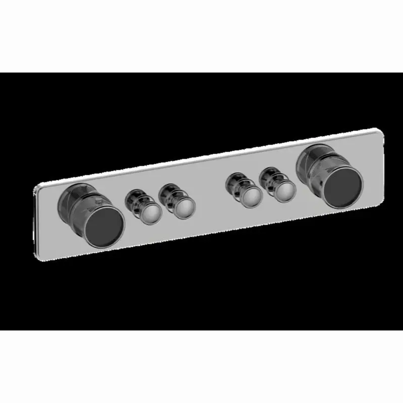 Traditional 4-Button Split Knob Oblique Knurl Horizontal Trim