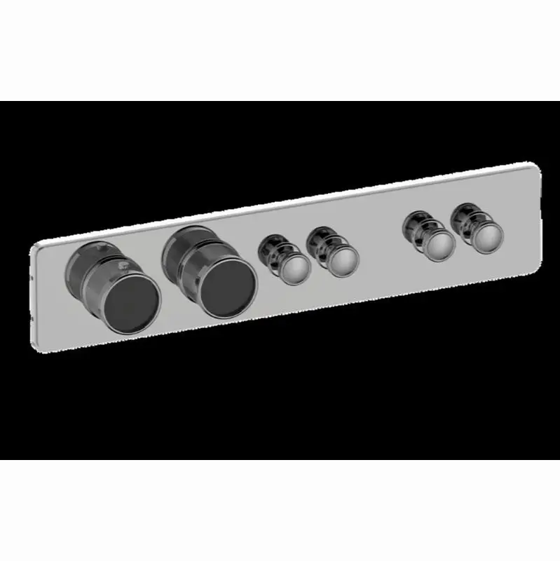 Traditional 4-Button Paired Knob Diamond Knurl Horizontal Trim
