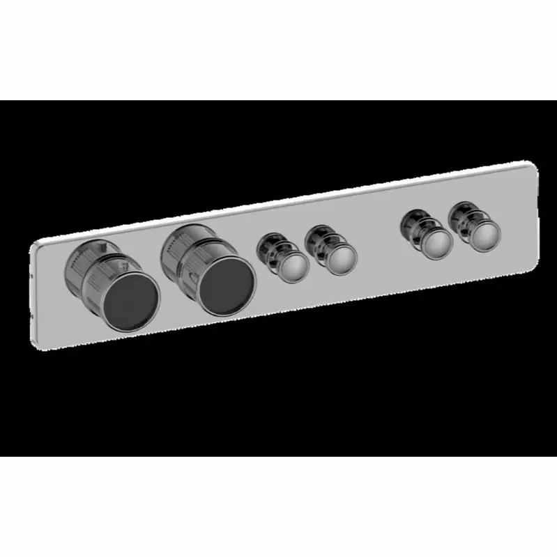 Traditional 4-Button Paired Knob Fluted Knurl Horizontal Trim