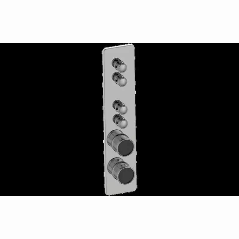 Traditional 4-Button Paired Knob Fluted Knurl Vertical Trim
