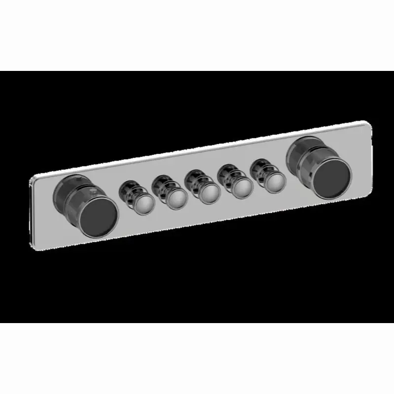 Traditional 5-Button Split Knob Diamond Knurl Horizontal Trim