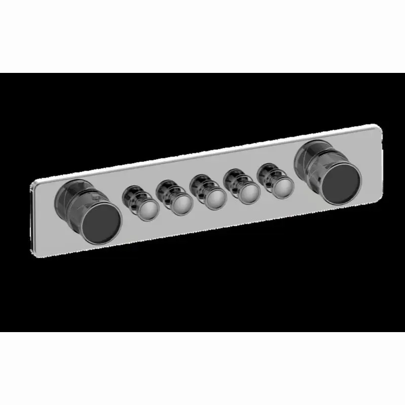 Traditional 5-Button Split Knob Oblique Knurl Horizontal Trim