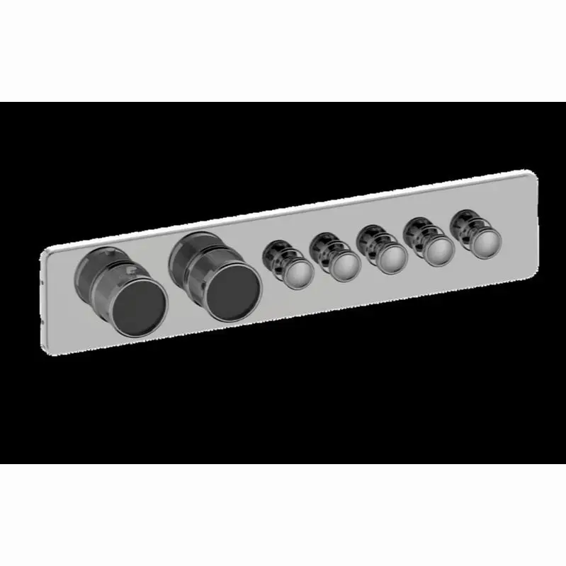 Traditional 5-Button Paired Knob Diamond Knurl Horizontal Trim