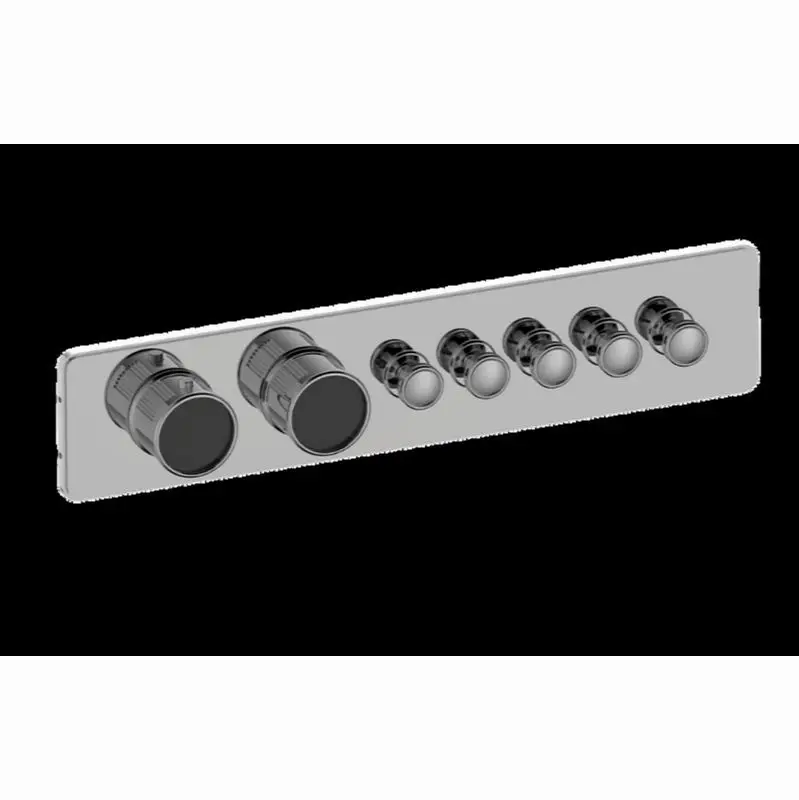 Traditional 5-Button Paired Knob Fluted Knurl Horizontal Trim