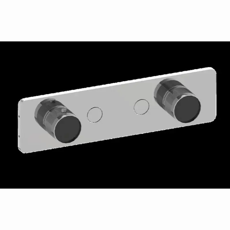 Contemporary 2-Button Split Knob Diamond Knurl Horizontal Trim