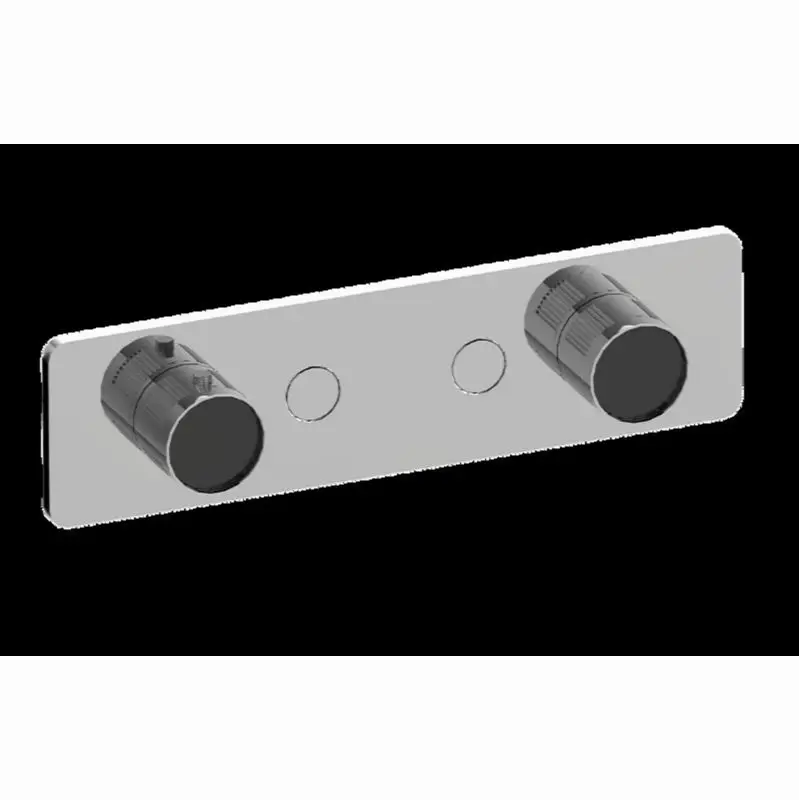 Contemporary 2-Button Split Knob Fluted Knurl Horizontal Trim