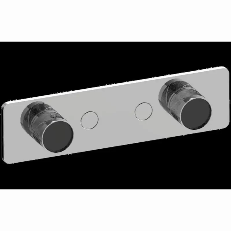 Contemporary 2-Button Split Knob Oblique Knurl Horizontal Trim