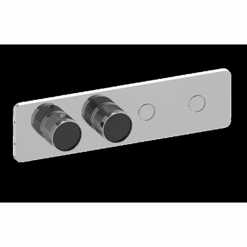 Contemporary 2-Button Paired Knob Diamond Knurl Horizontal Trim