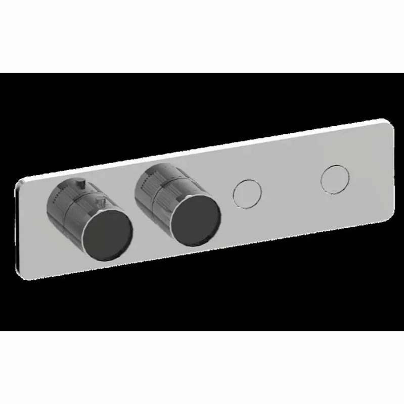 Contemporary 2-Button Paired Knob Fluted Knurl Horizontal Trim