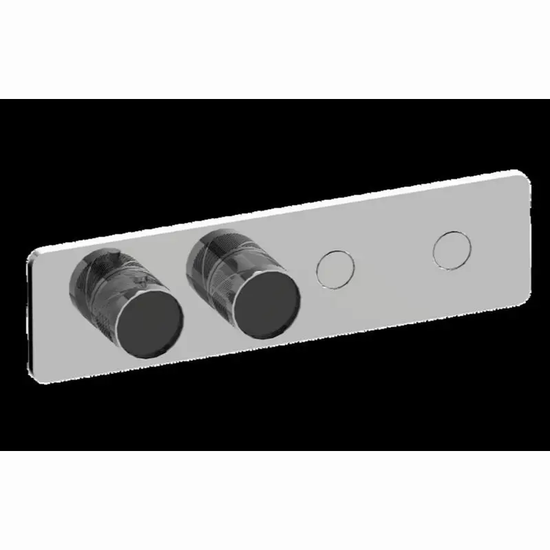 Contemporary 2-Button Paired Knob Oblique Knurl Horizontal Trim