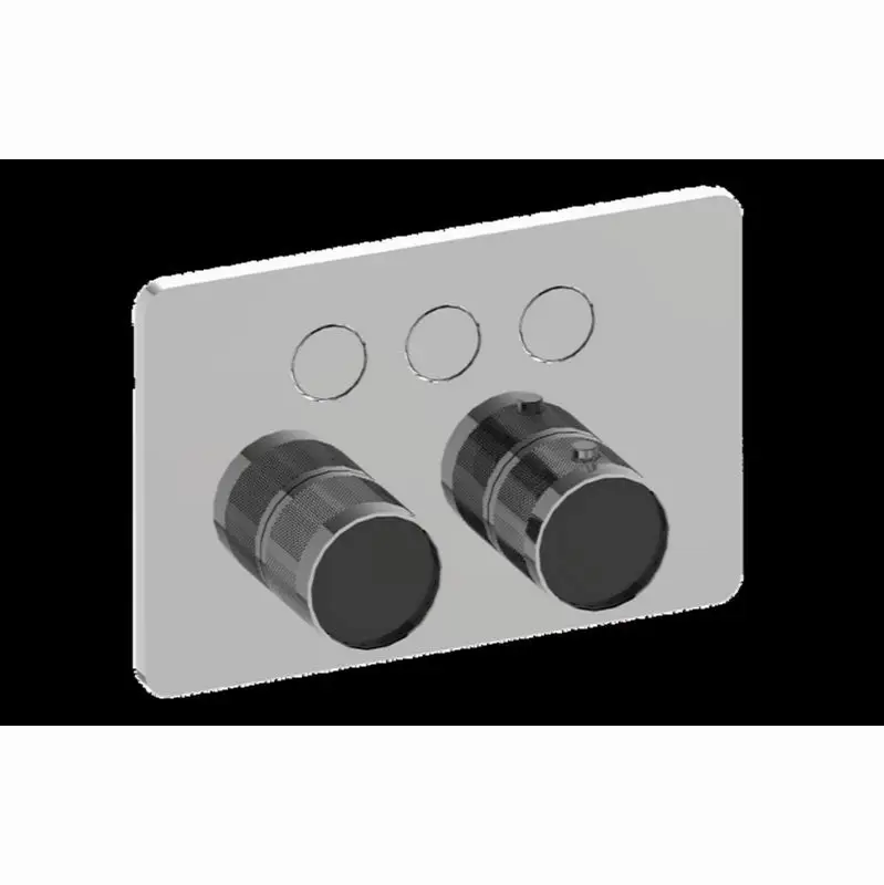 Contemporary 3-Button Diamond Knurl Compact Trim