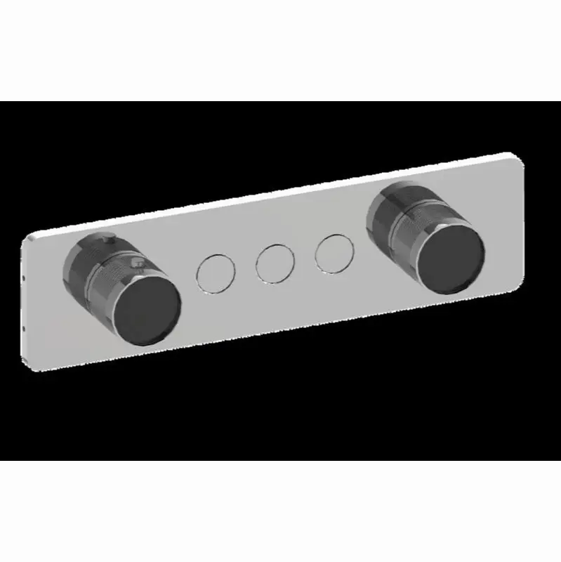 Contemporary 3-Button Split Knob Diamond Knurl Horizontal Trim