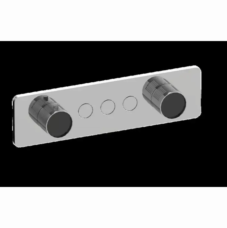 Contemporary 3-Button Split Knob Fluted Knurl Horizontal Trim