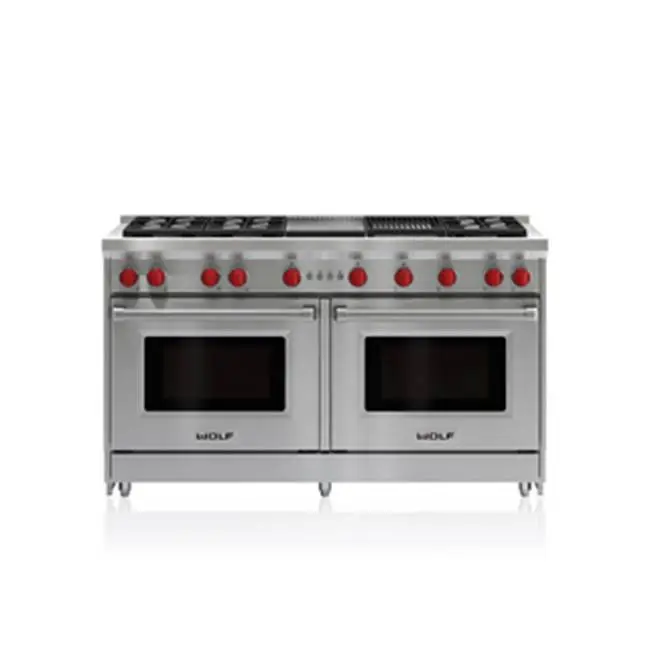 60" Gas Range, 6 Burner, Char & Griddle, Lp