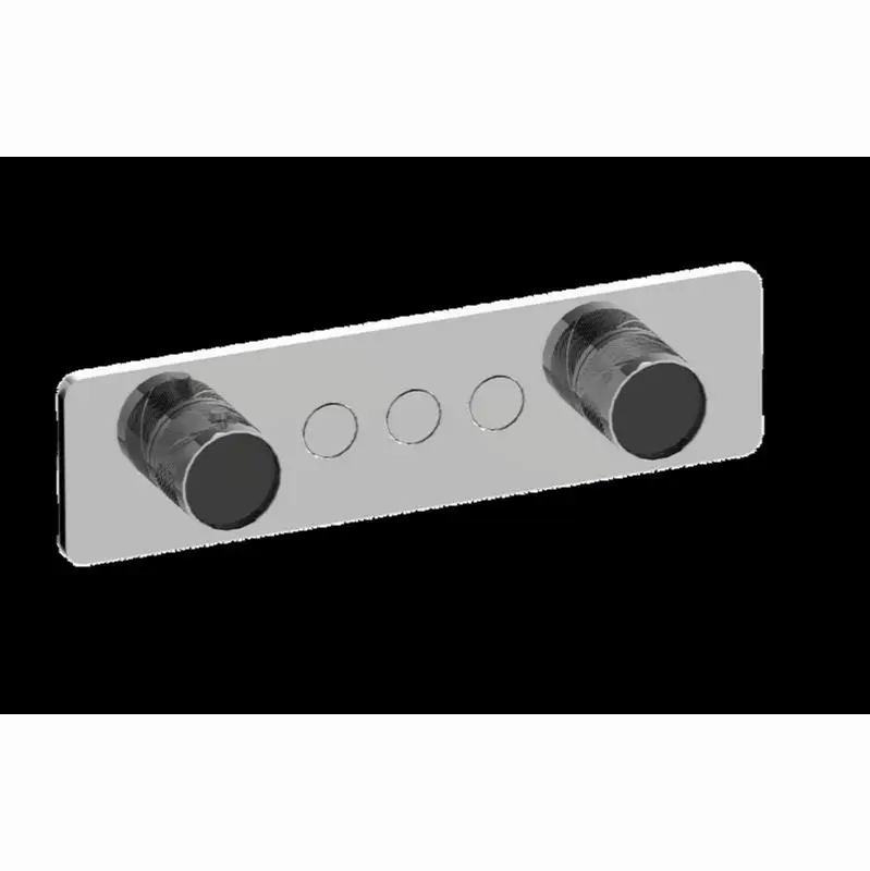 Contemporary 3-Button Split Knob Oblique Knurl Horizontal Trim