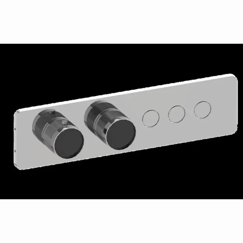 Contemporary 3-Button Paired Knob Diamond Knurl Horizontal Trim