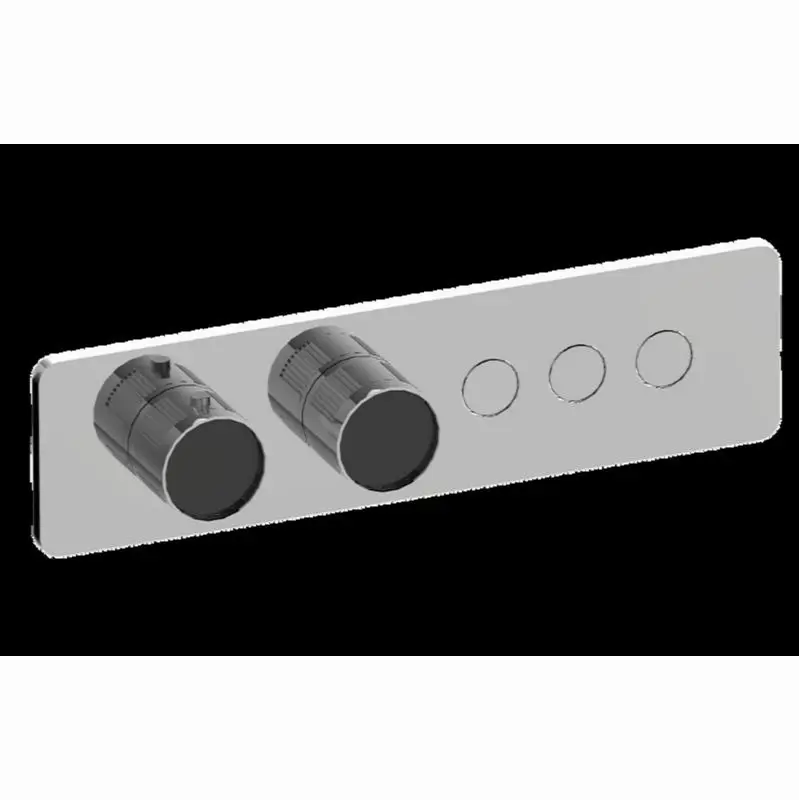 Contemporary 3-Button Paired Knob Fluted Knurl Horizontal Trim