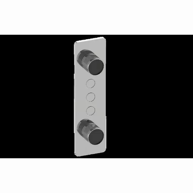 Contemporary 3-Button Split Knob Diamond Knurl Vertical Trim