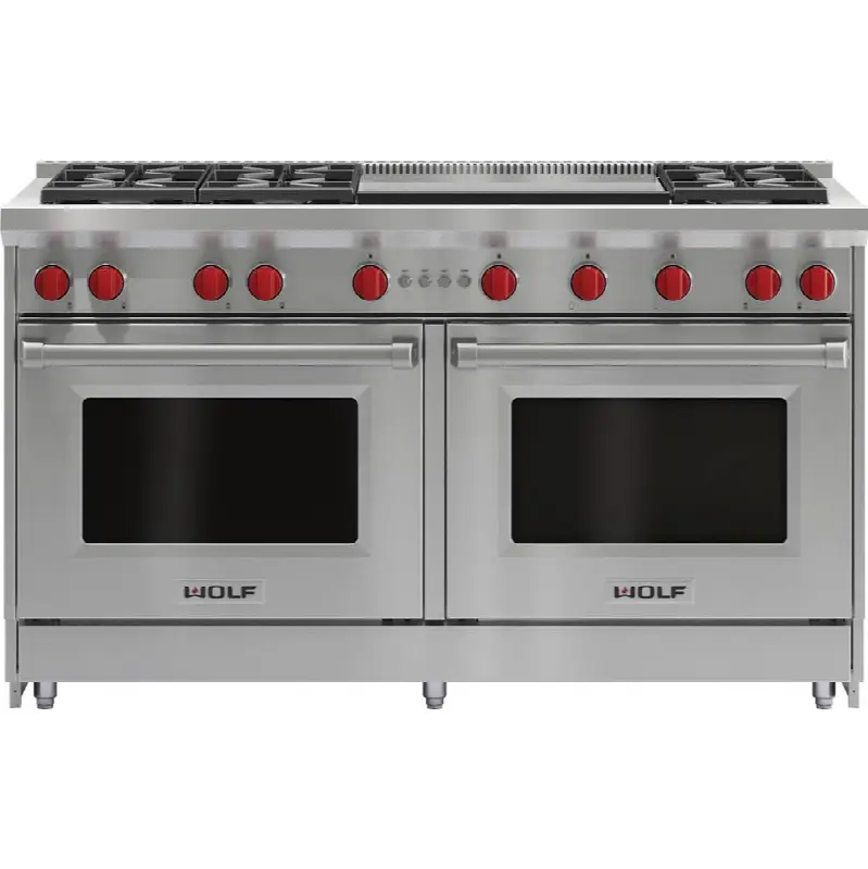 60" Gas Range, 6 Burner, Double Griddle, Ng