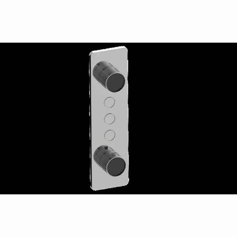 Contemporary 3-Button Split Knob Fluted Knurl Vertical Trim