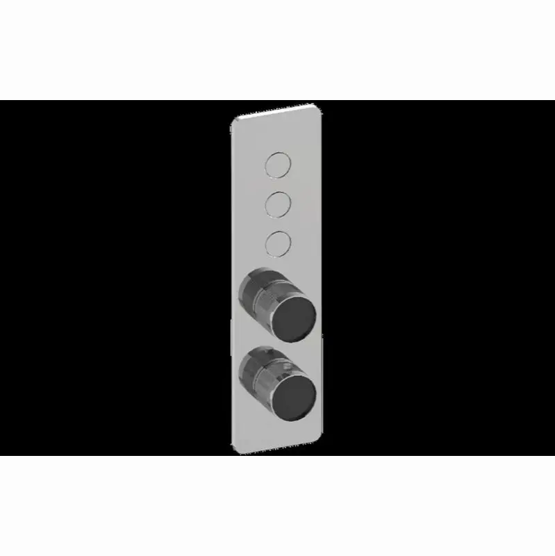 Contemporary 3-Button Paired Knob Diamond Knurl Vertical Trim