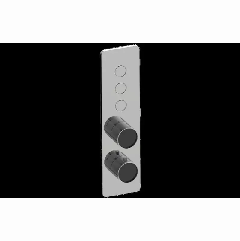 Contemporary 3-Button Paired Knob Fluted Knurl Vertical Trim
