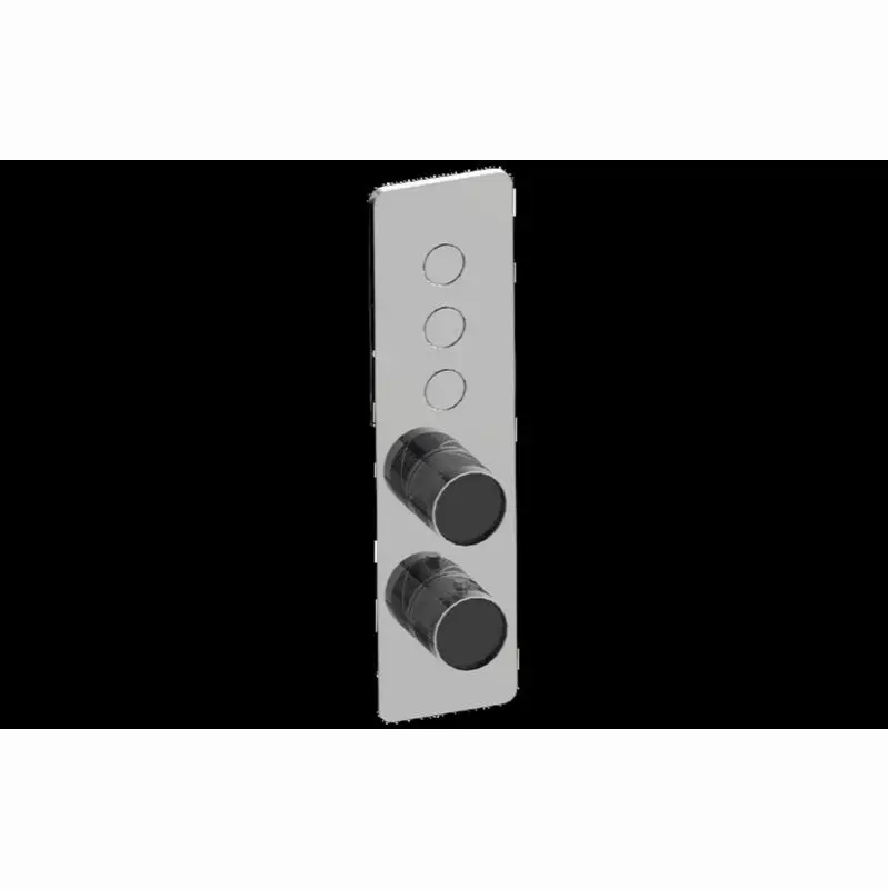 Contemporary 3-Button Paired Knob Oblique Knurl Vertical Trim