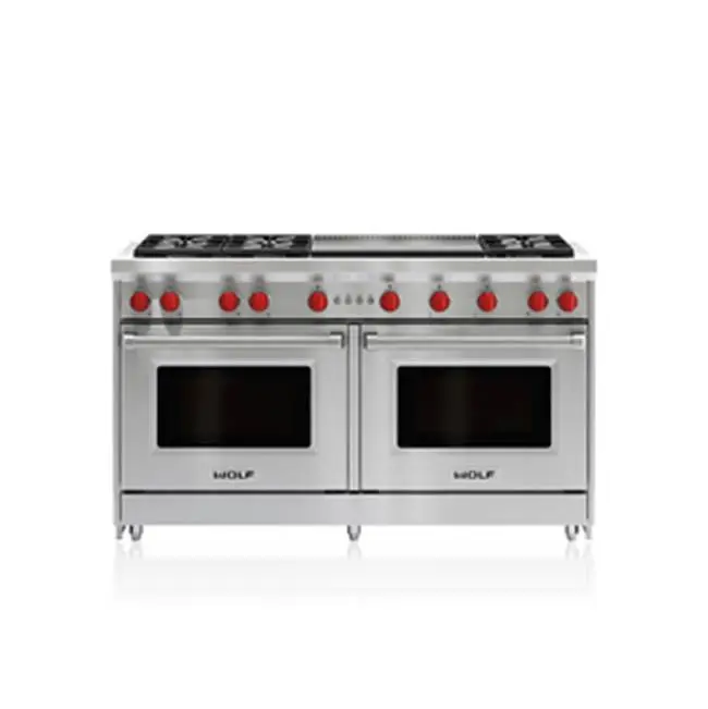 60" Gas Range, 6 Burner, Double Griddle, Lp