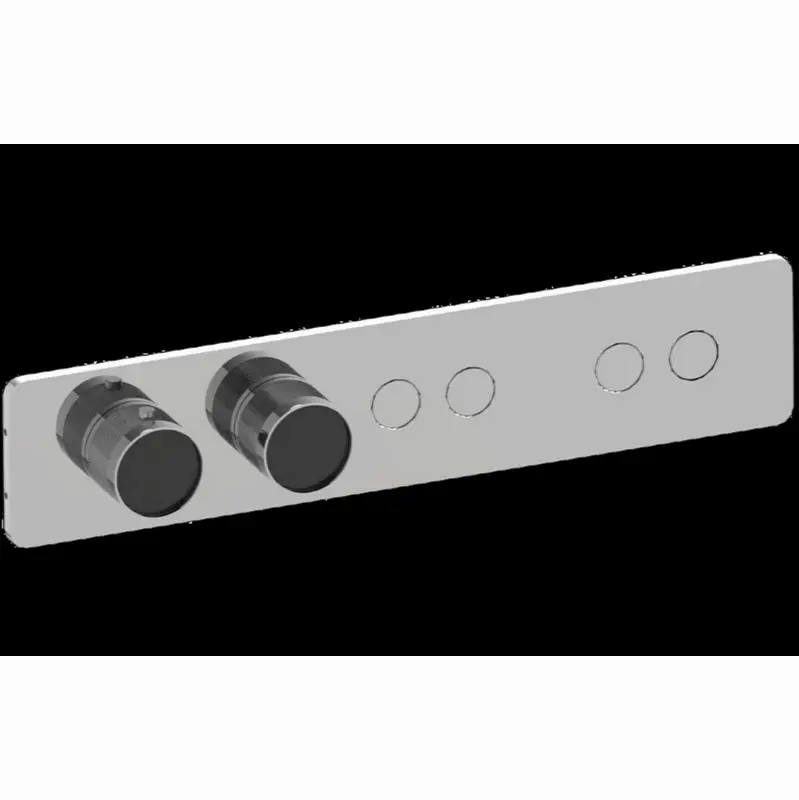 Contemporary 4-Button Paired Knob Diamond Knurl Horizontal Trim