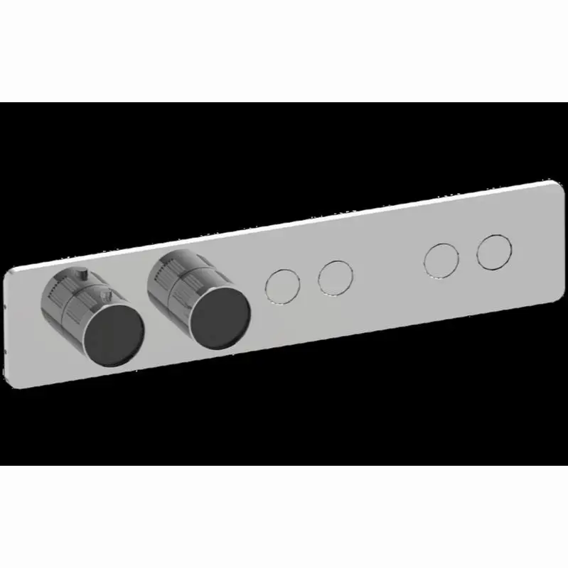 Contemporary 4-Button Paired Knob Fluted Knurl Horizontal Trim