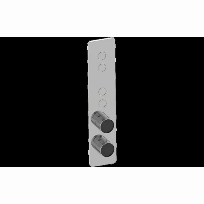 Contemporary 4-Button Paired Knob Fluted Knurl Vertical Trim