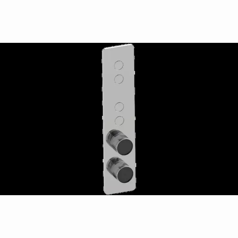 Contemporary 4-Button Paired Knob Oblique Knurl Vertical Trim