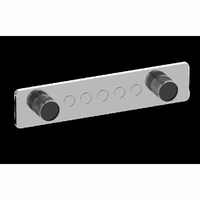 Contemporary 5-Button Split Knob Diamond Knurl Horizontal Trim
