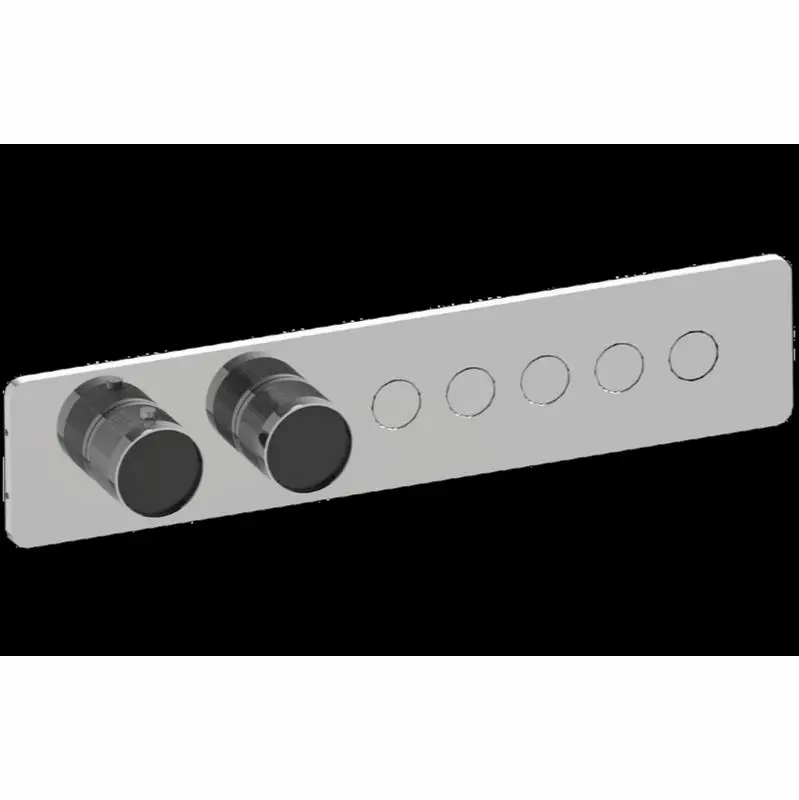 Contemporary 5-Button Paired Knob Diamond Knurl Horizontal Trim