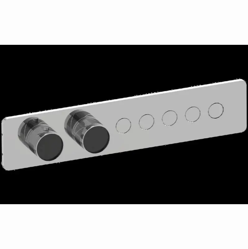 Contemporary 5-Button Paired Knob Oblique Knurl Horizontal Trim