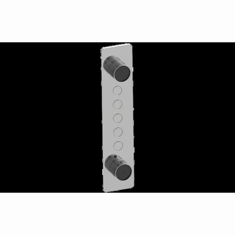 Contemporary 5-Button Split Knob Fluted Knurl Vertical Trim