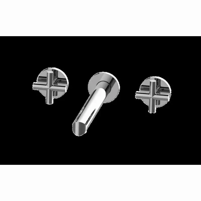 Terra Three-Hole Wall-Mounted Tub Filler with 9-1/2" spout