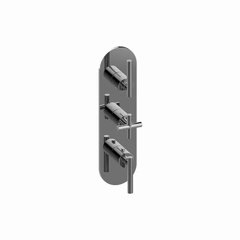 M.E./Terra Round M-Series Valve Trim with Three Handles