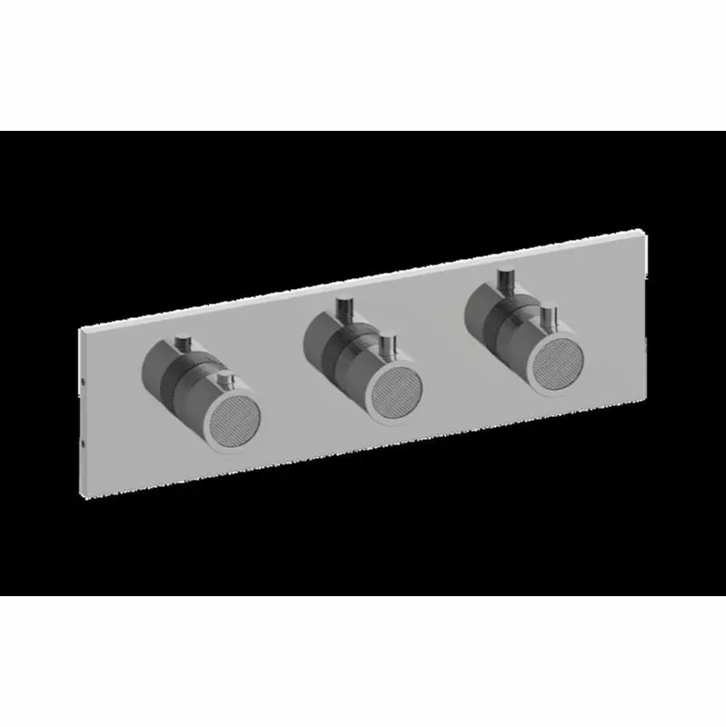 Incanto Square M-Series Valve Trim with Three Handles (Horizontal Orientation)