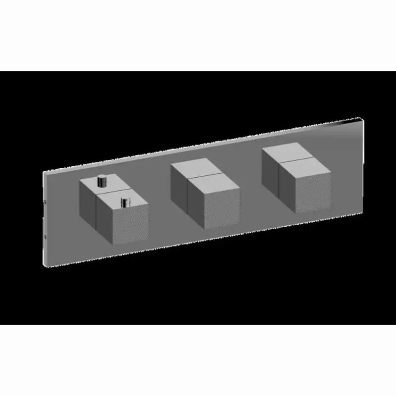 Incanto Square M-Series Valve Trim with Three Handles (Horizontal Orientation)